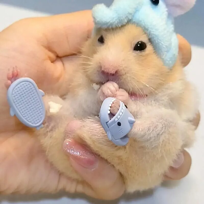 Mini Hamster Shoes Cute Shark Slippers Shoes Small Pet Fun Clothes Guinea Pigs Cosplay Assessories Hamster Costume Shoes